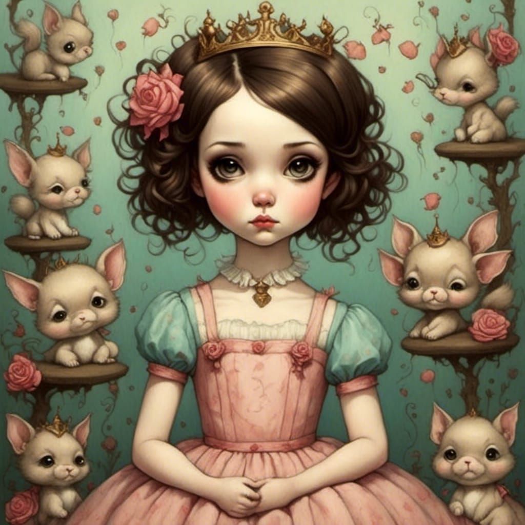 <lora:golly:1.0> Pretty fairy tale princess mark ryden