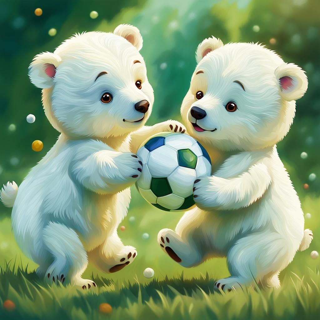 Pixar-Style Bears Play Ball in Lush Field