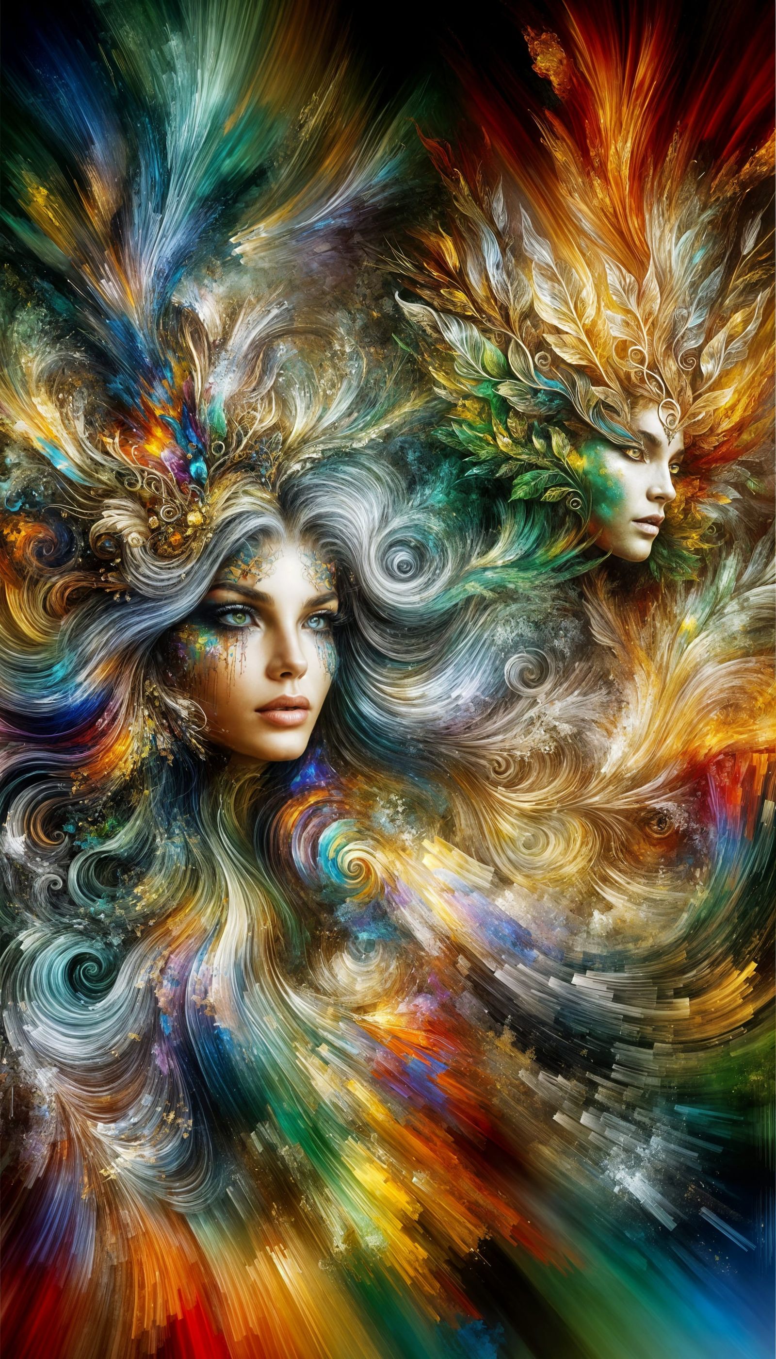 Surreal Dream Goddess Collides with Whirlwind of Colors and....