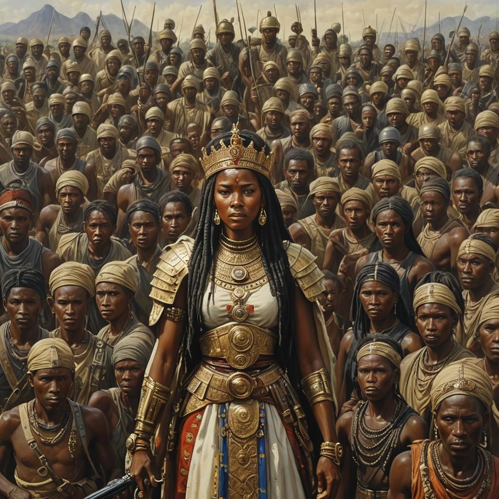 Alkebulan Queen with Army protection.