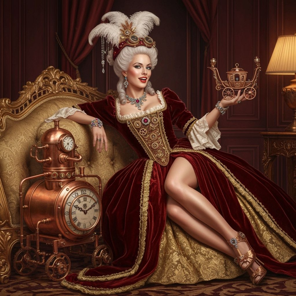 Steampunk Marie Antoinette  by @VolcanoKatze