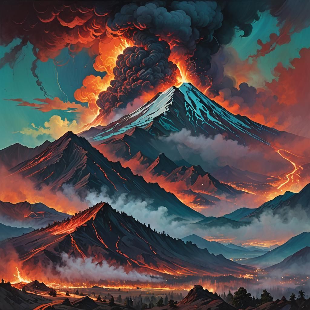 Mt Helena erupting  by @ISPI AI Art