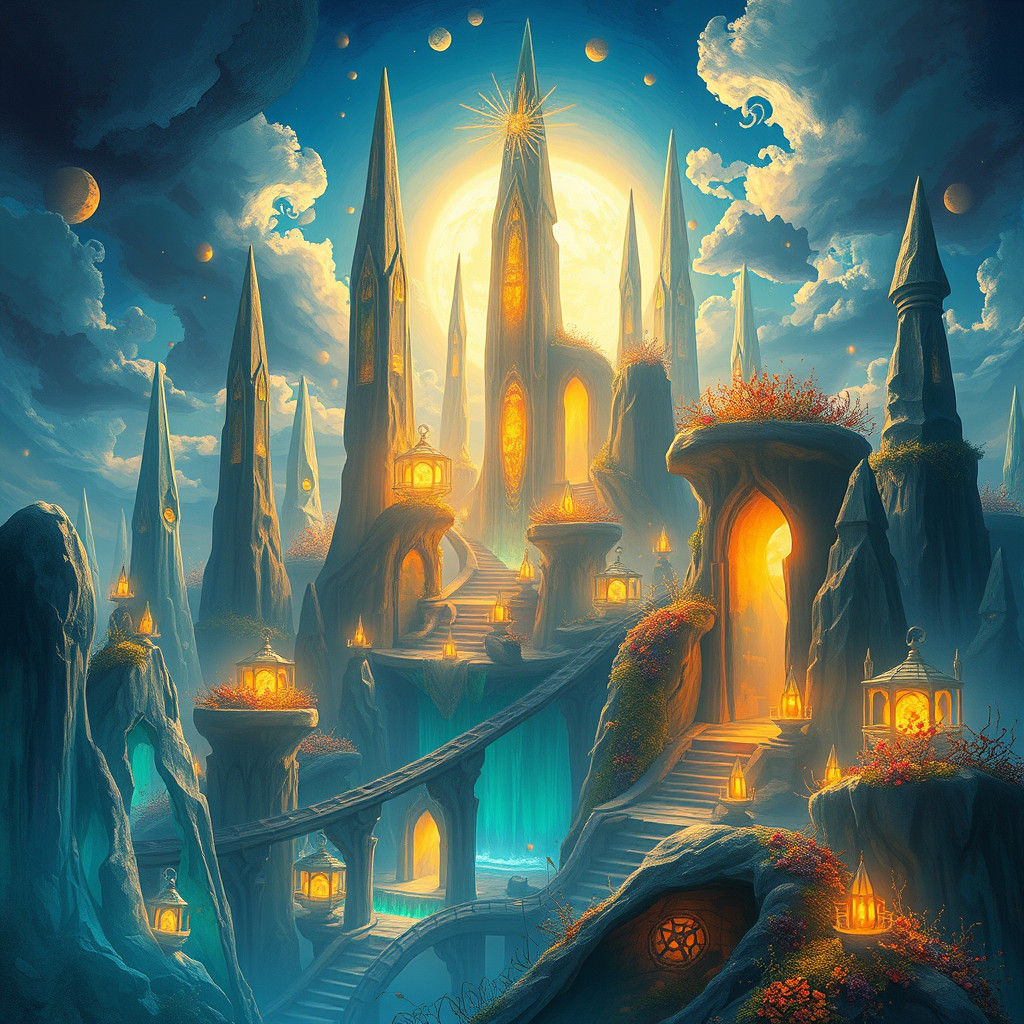 Fantasy Realm with Sorrowful Undertones: Digital Painting