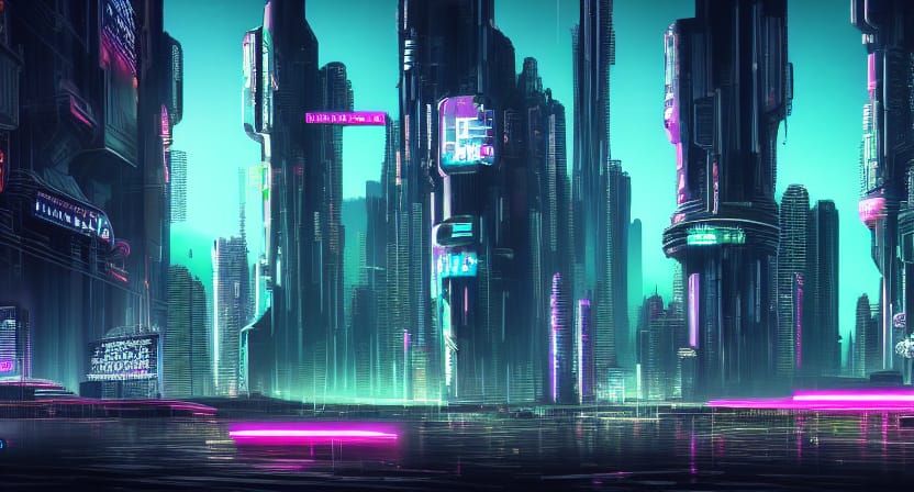 cyberpunk style landscape