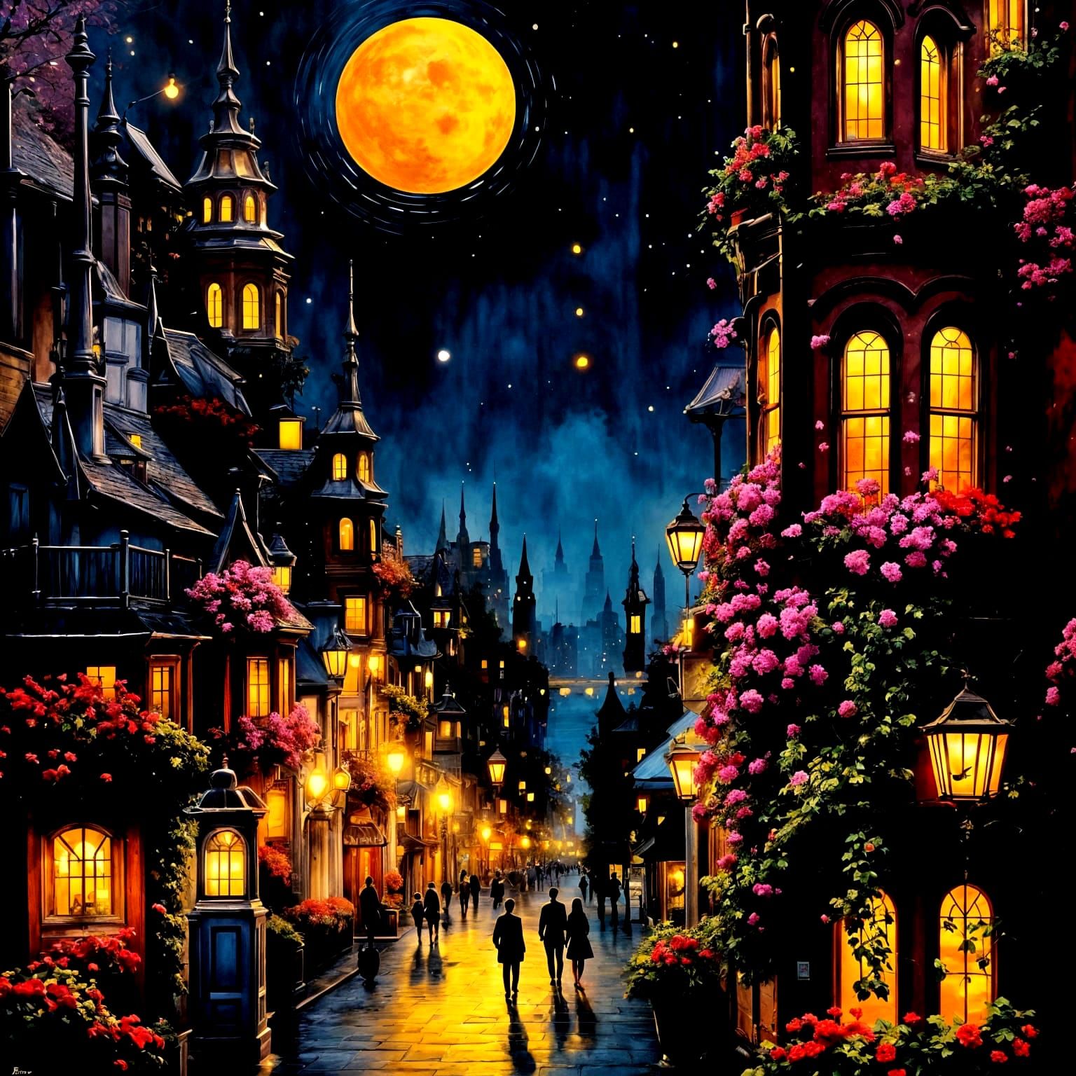 Fantasy Cityscape (6 likes)  by @Taralie