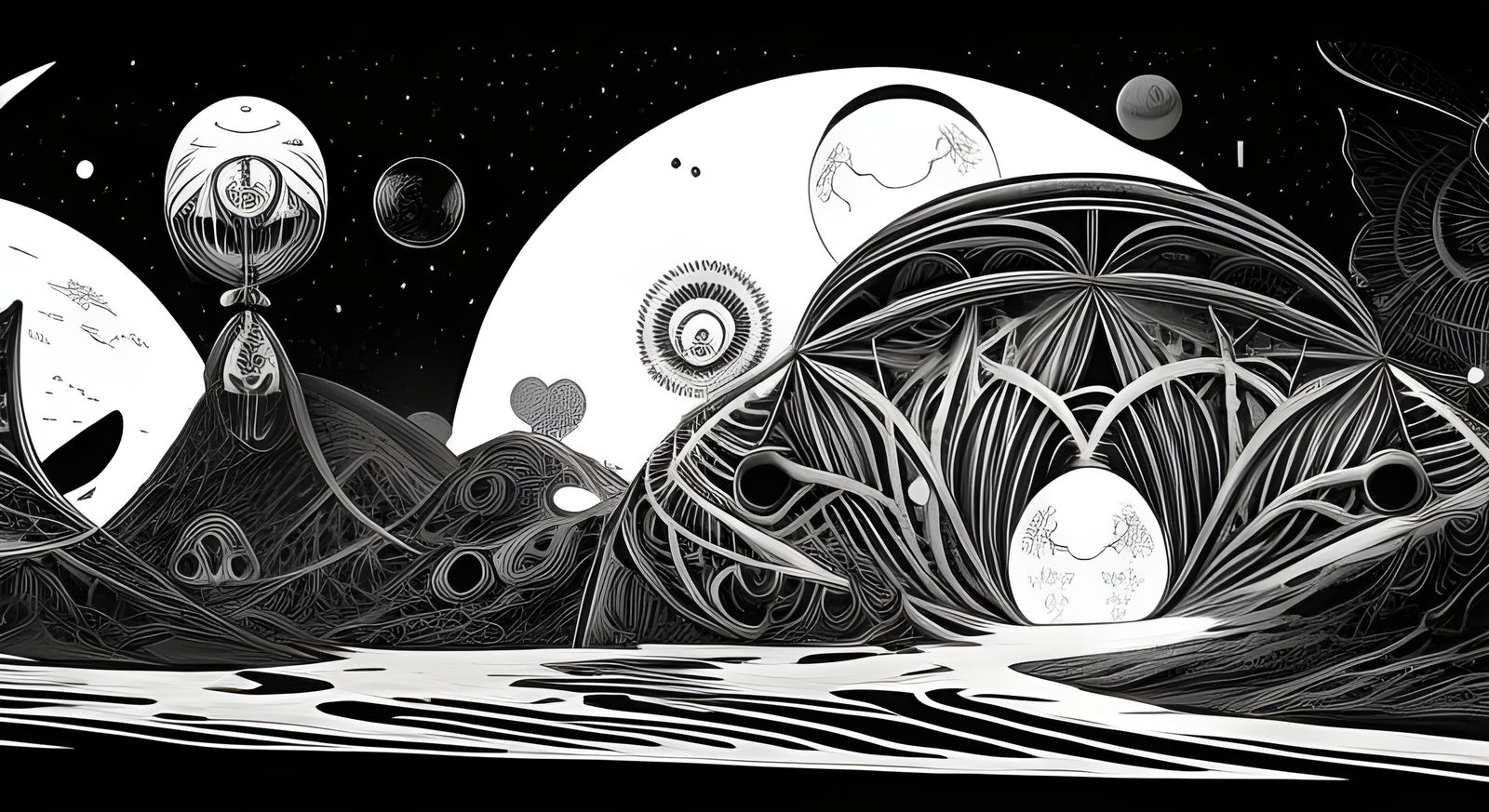 Psychedelic Line Art In The Style of Joe Fenton (Continued)