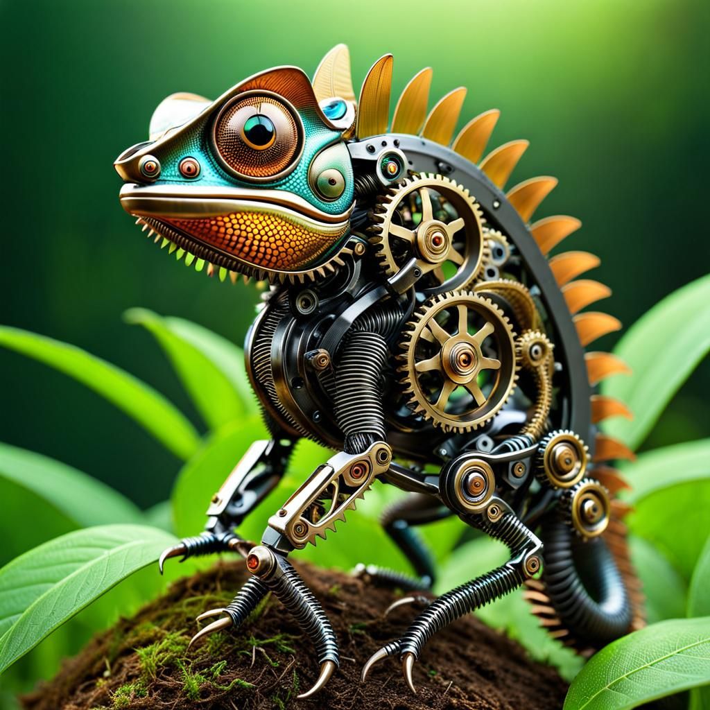 Cyborg chameleon!   by @Hit moments