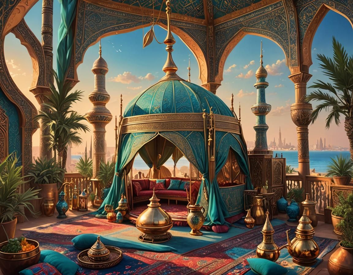 Trendsetting Hookah Tent with Arabian Gulf View