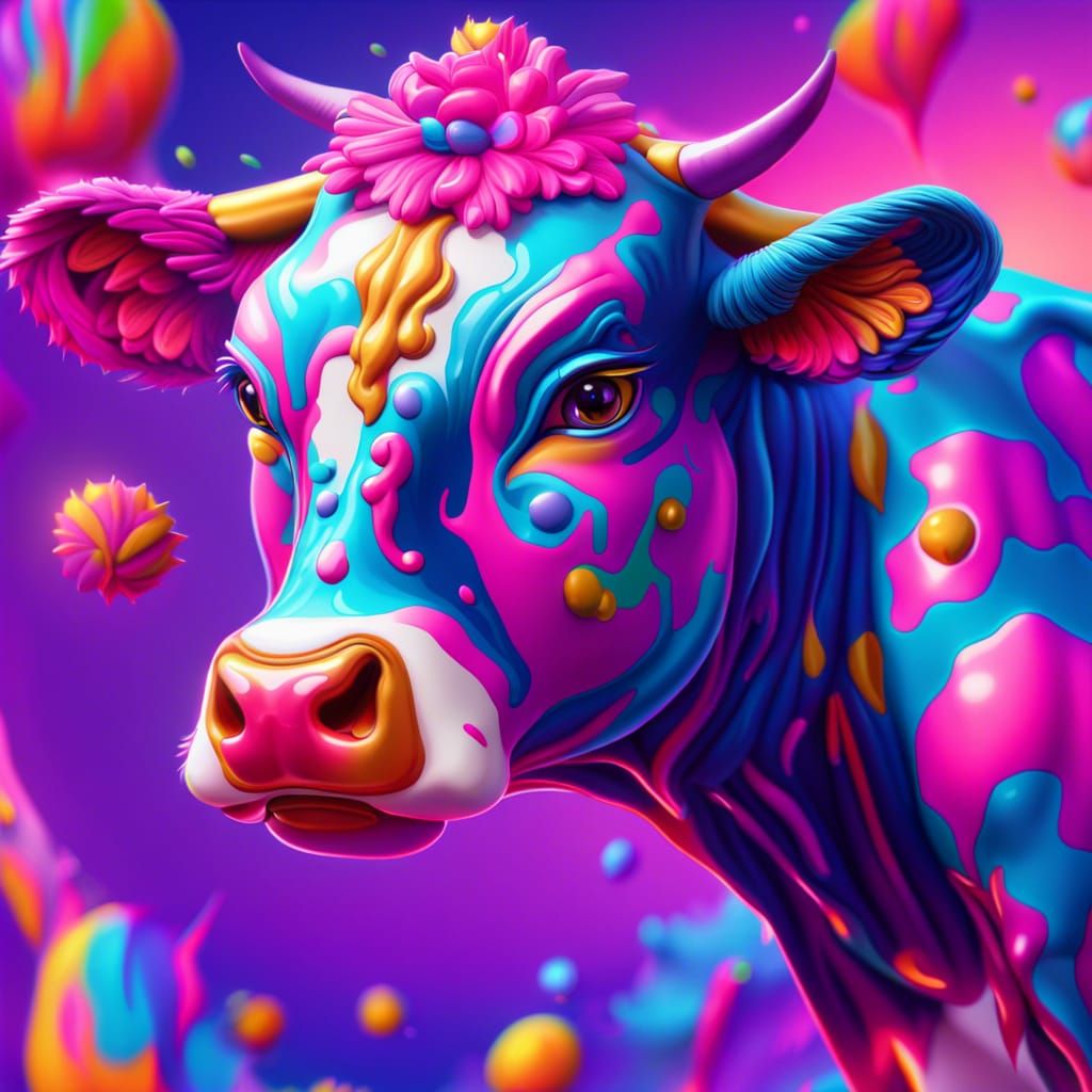 colorful cow - AI Generated Artwork - NightCafe Creator