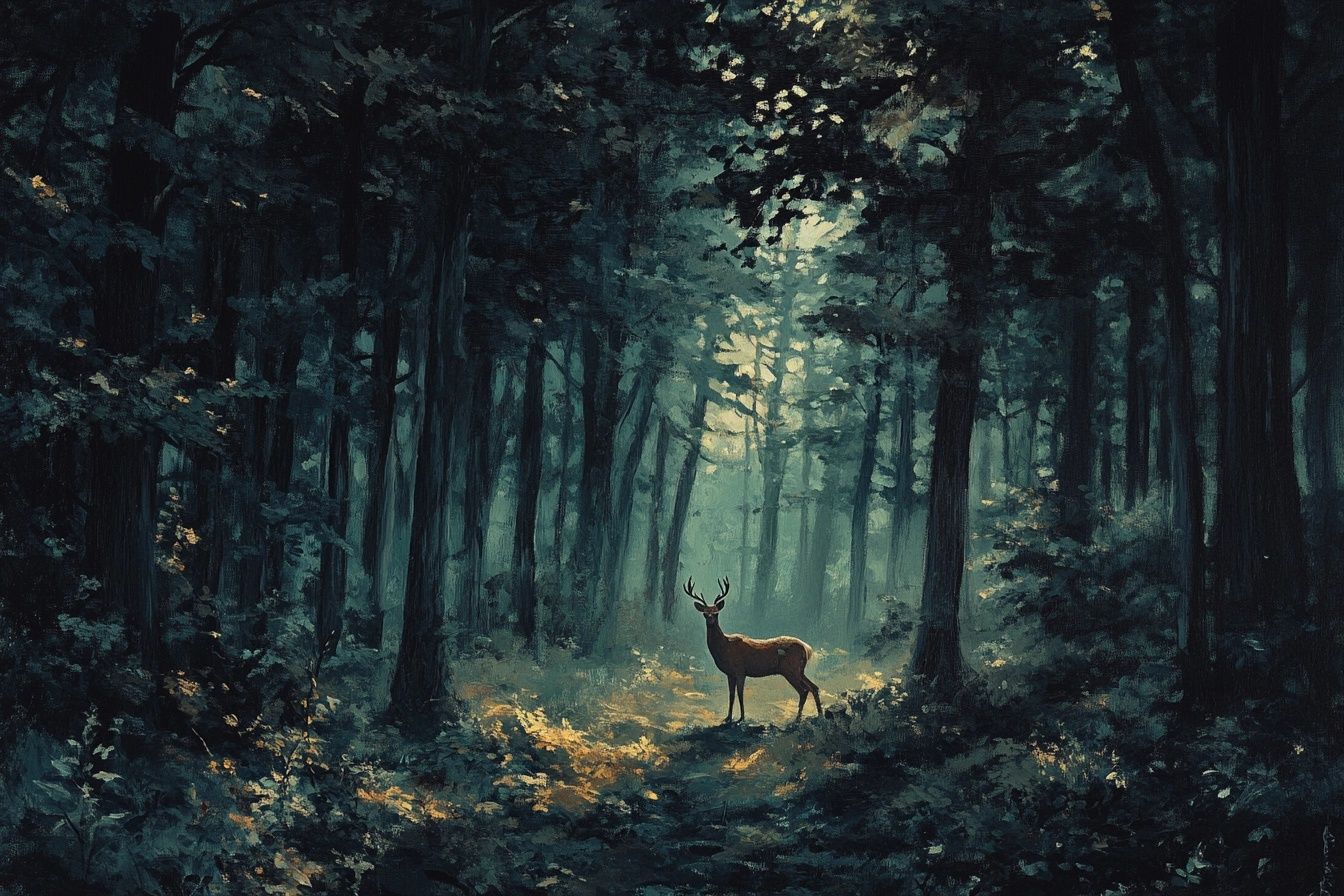 Deer in Forest  by @Inkrose115