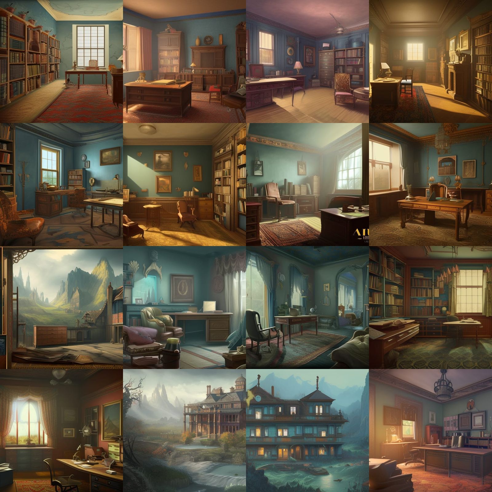 The home office of a historian from the 1950s