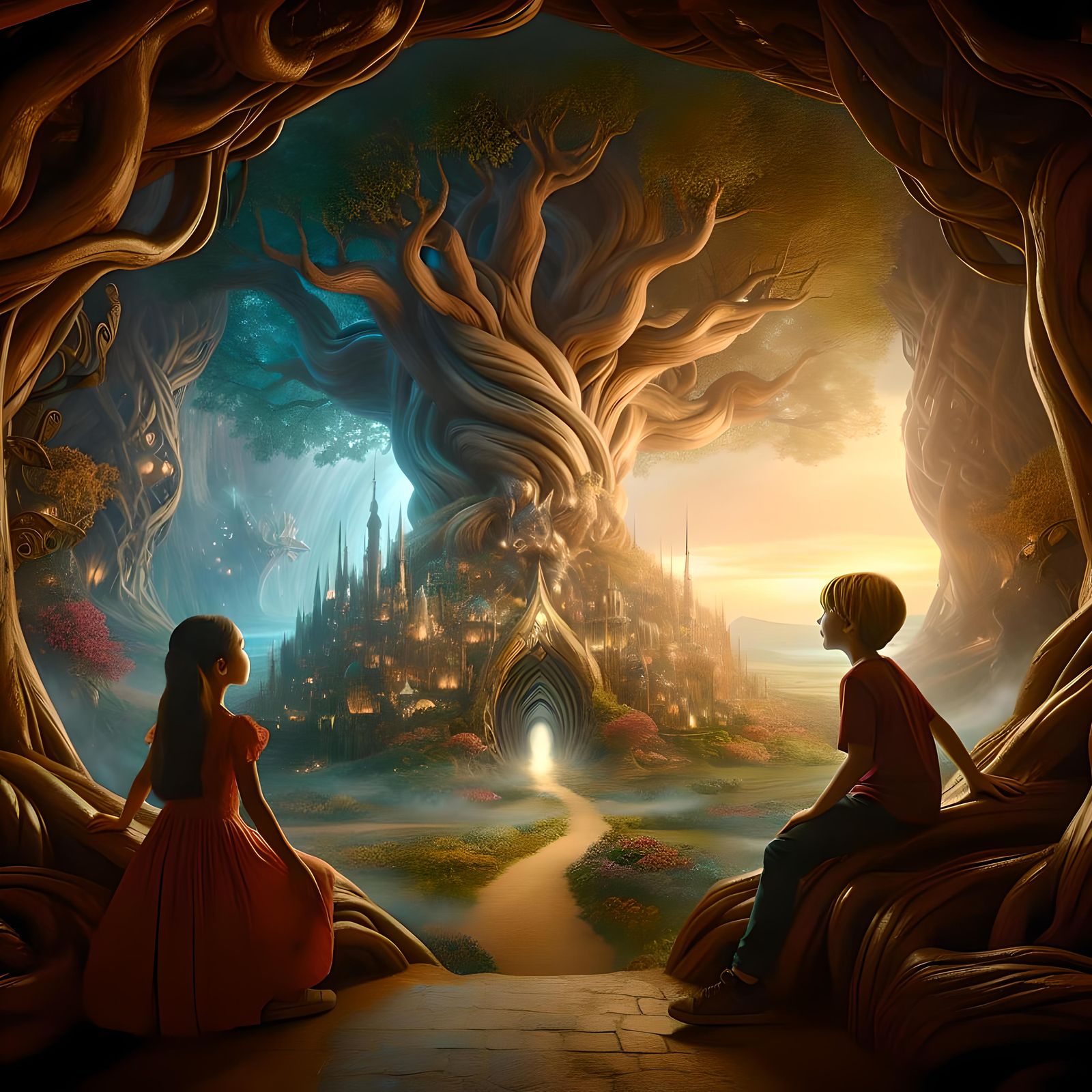 A extremely photogenic photo of the tree of life, with a hal...