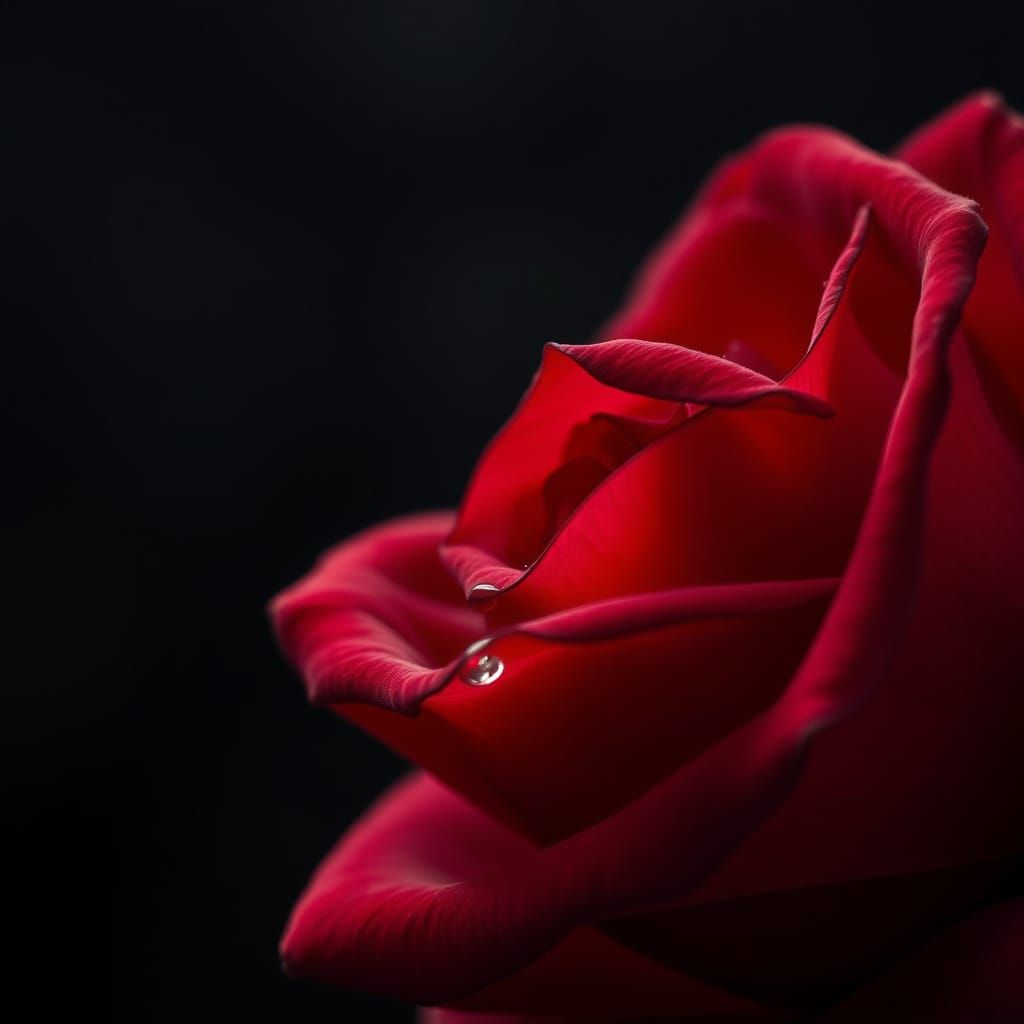 Crimson Rose in Melancholy Beauty