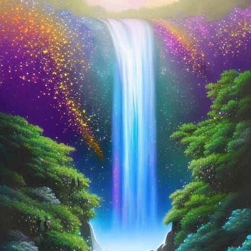 Glitter galaxy waterfall