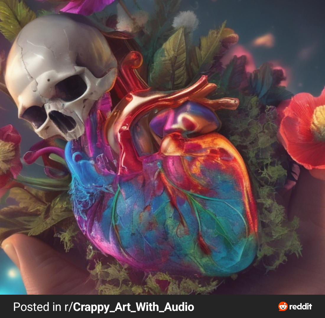 Trippy Heart and Skulls