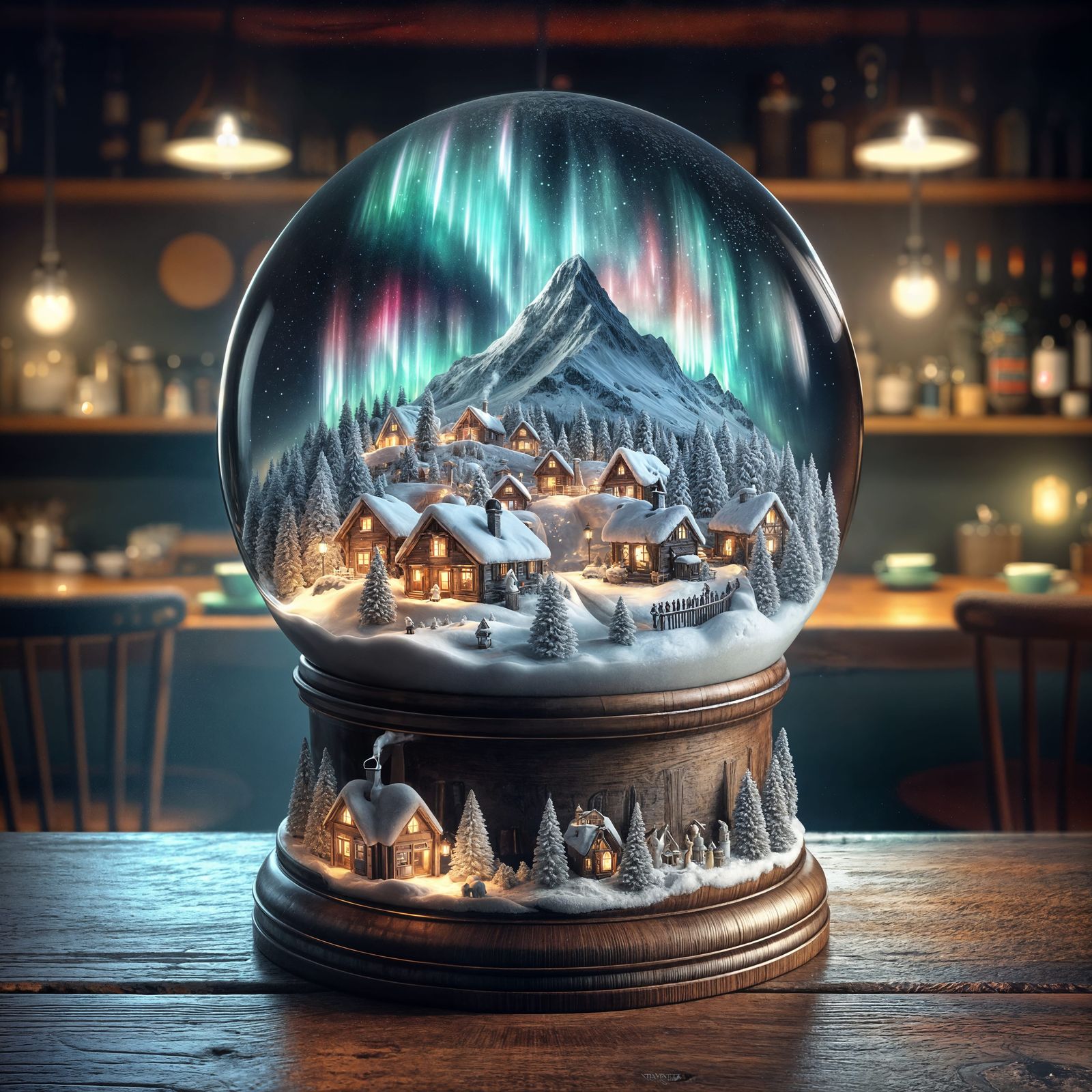 Snowglobe at the Cafe  by @Kolbrandr