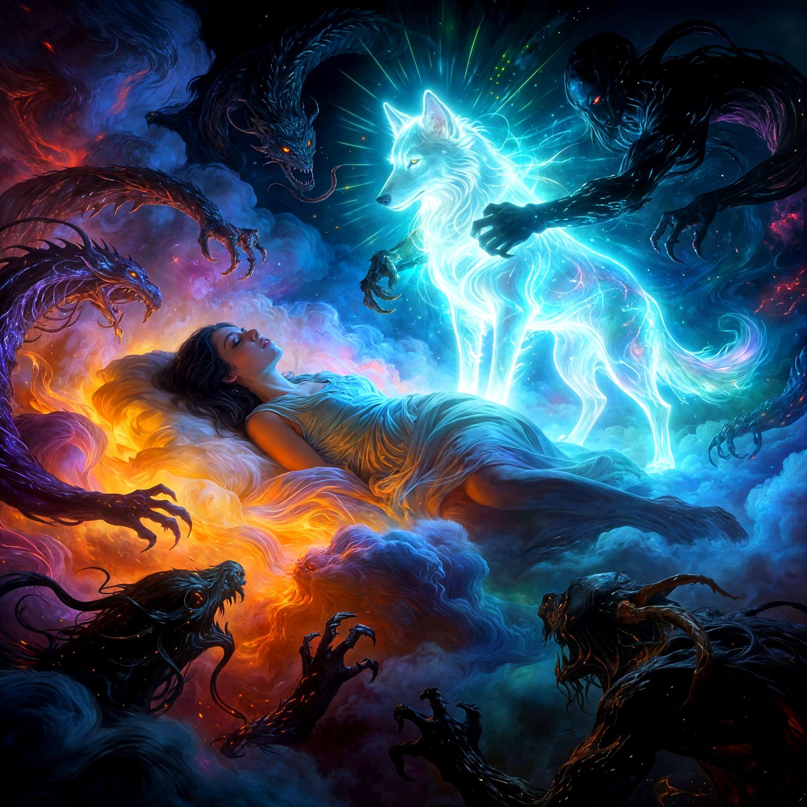 Holding Back the Nightmares.  by @Haztac