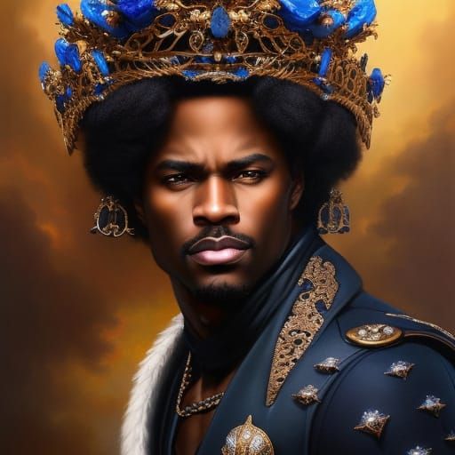 gorgeous black man in a stunning crown, Simon Dewey, Rococo ...