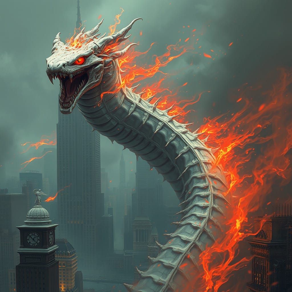 Dark Horror Beast Conquers New York City in Fiery Apocalypse