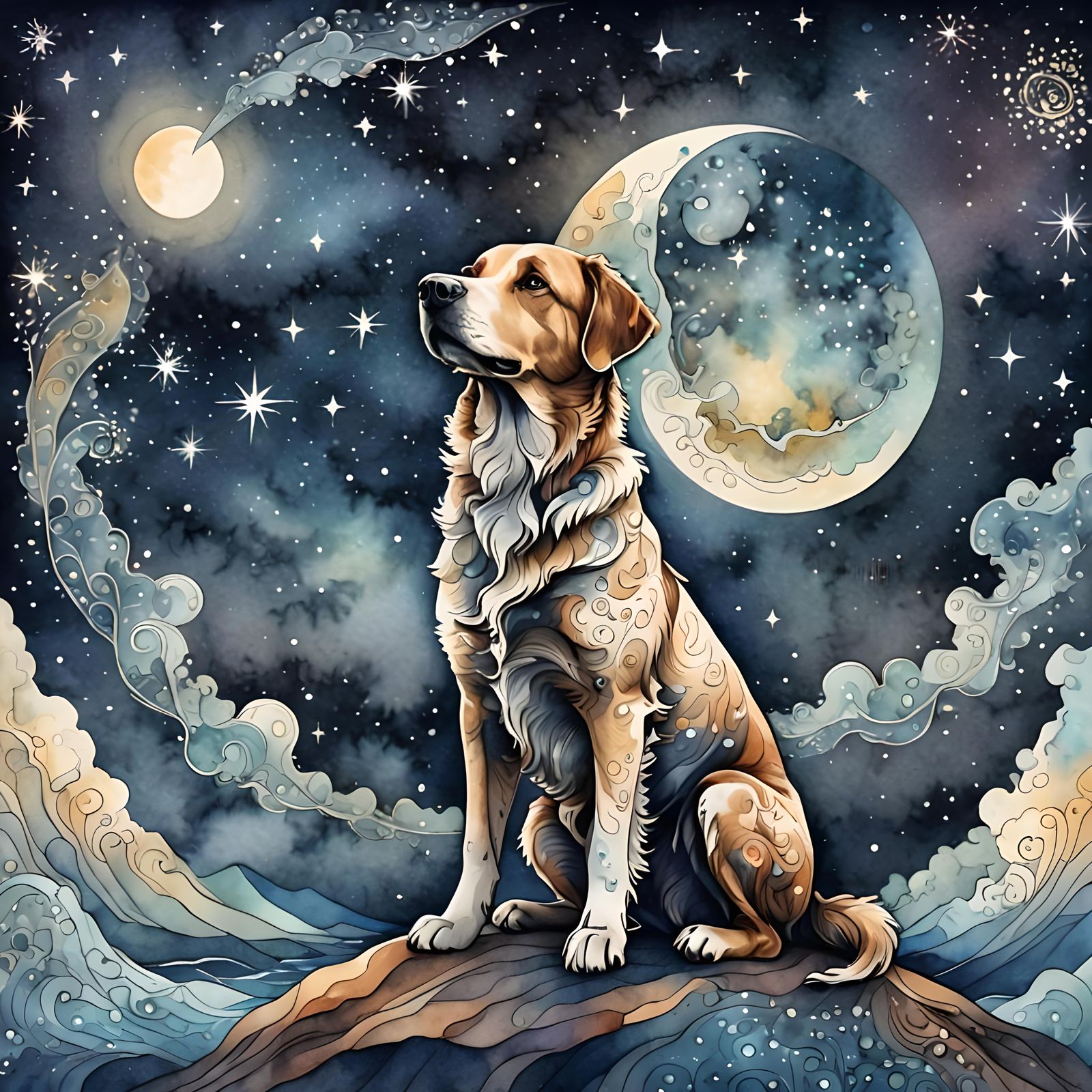 Dog in the night