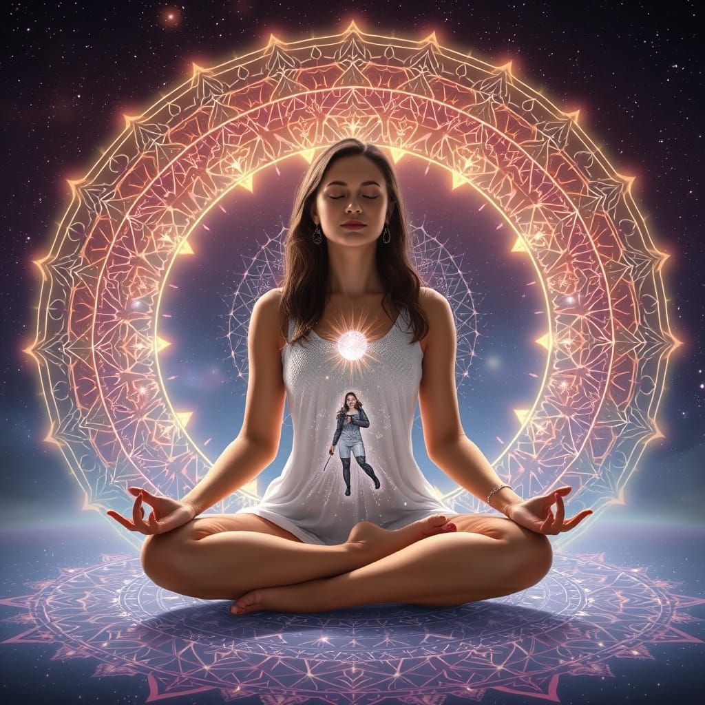 Astral Goddess Meditates in Ethereal Realm