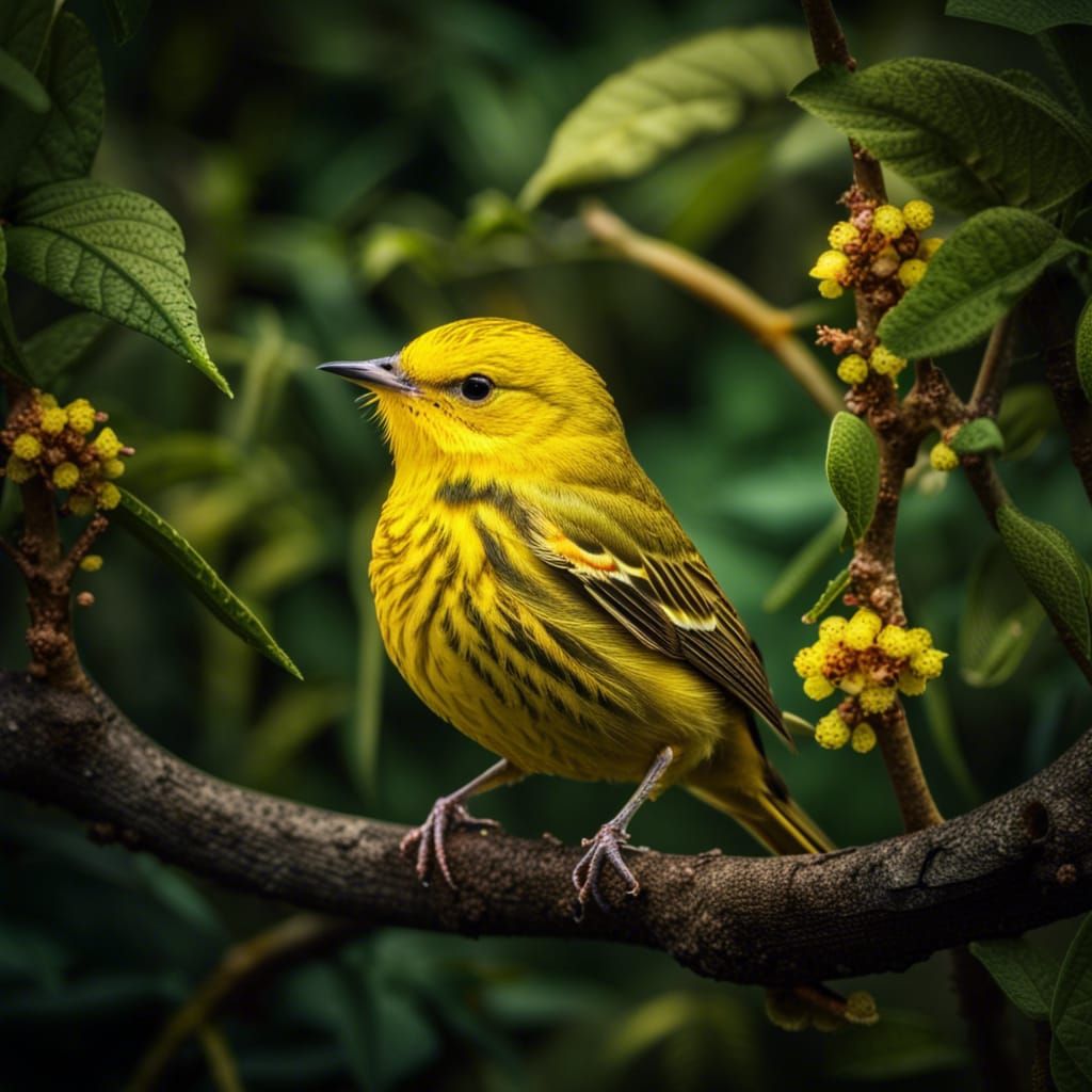 Beautiful Yellow Warbler - AI Generated Artwork - NightCafe Creator