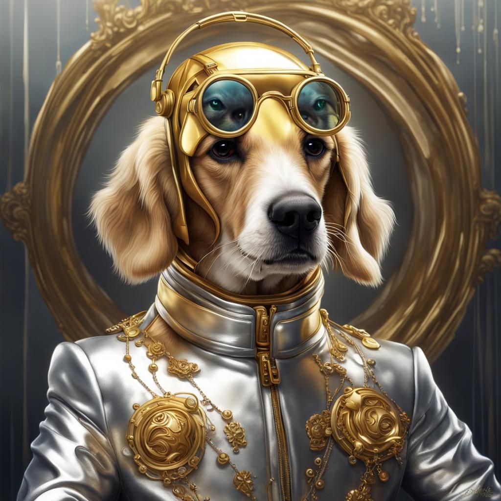 Gold + silver + dog!!!  by @mansai