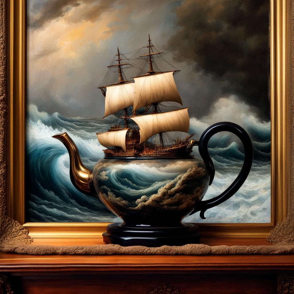 Tempest in a Teapot AI Generated Artwork NightCafe Creator