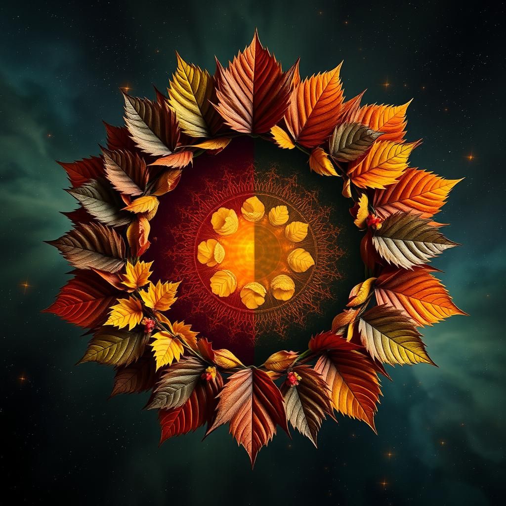 Autumnal Leaf Wreath Equinox Procession