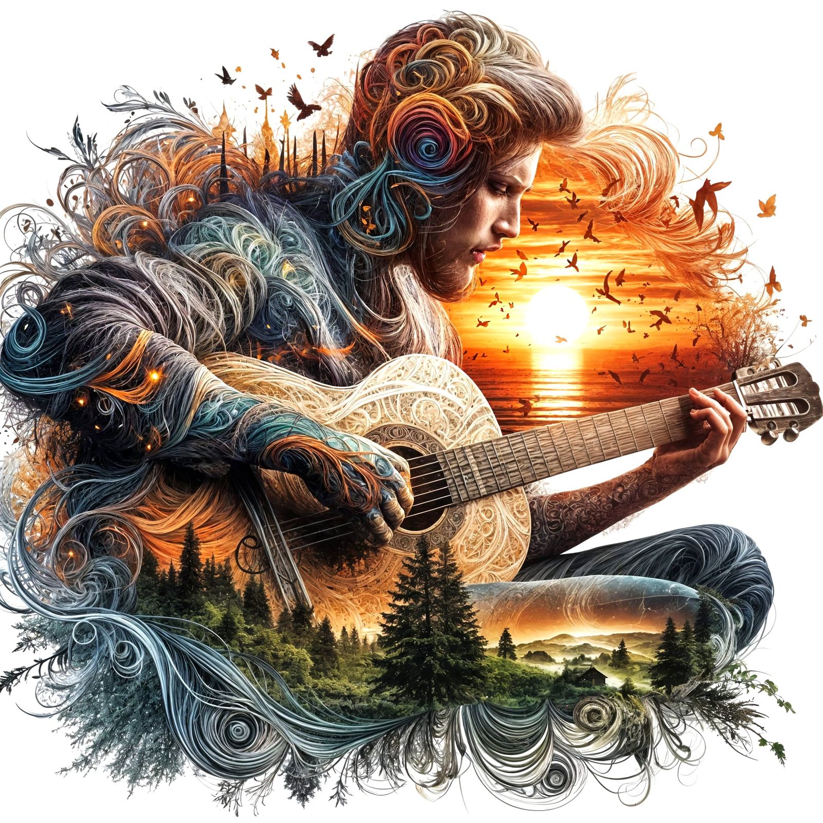 Weaving nature on the guitar!