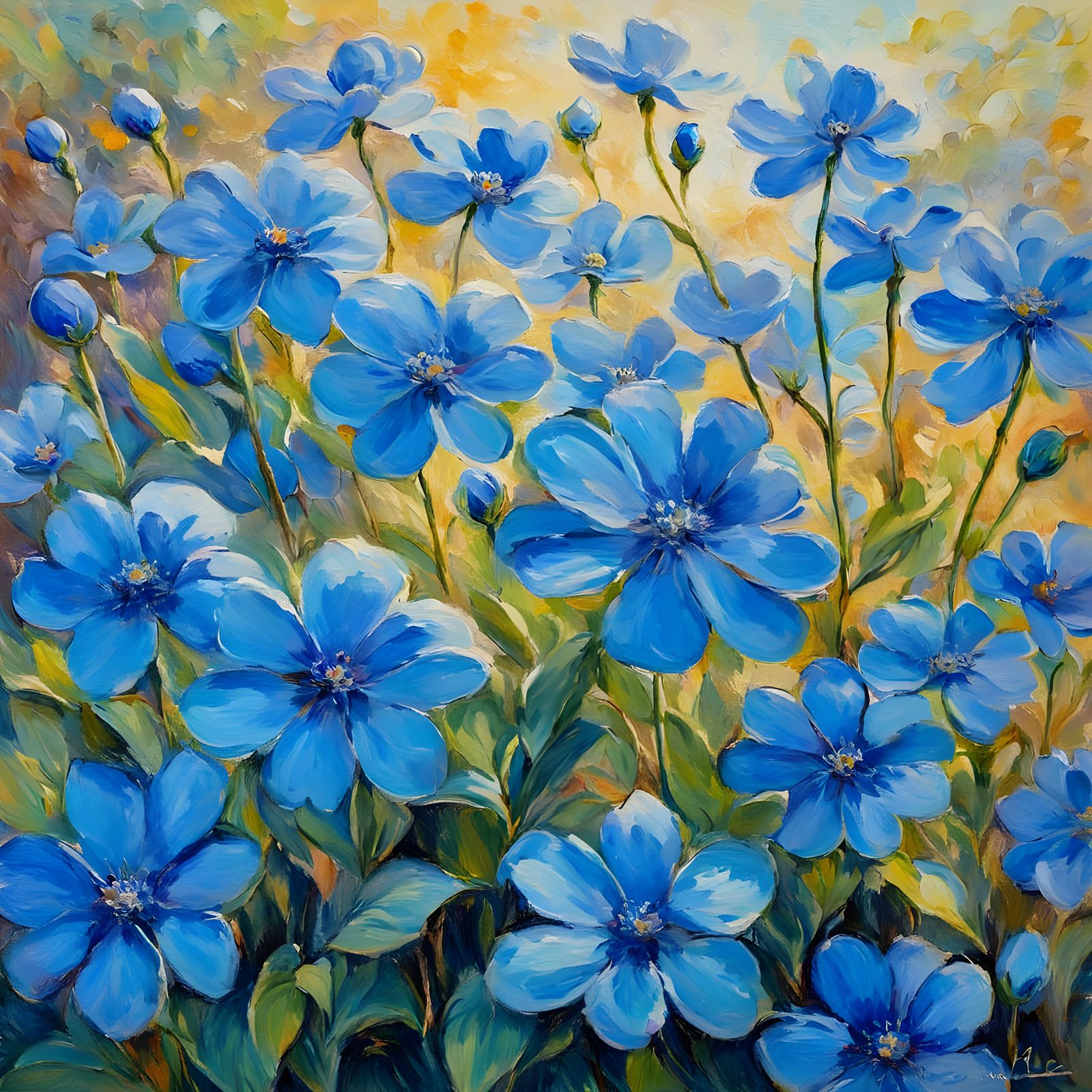 Blue flowers  by @AuroreTheJedi