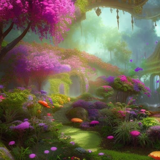 Vivid Garden of Delights - AI Generated Artwork - NightCafe Creator