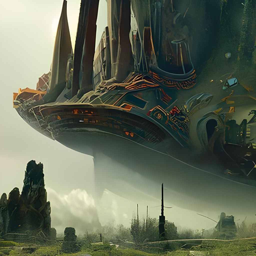 Alien temple in mountain