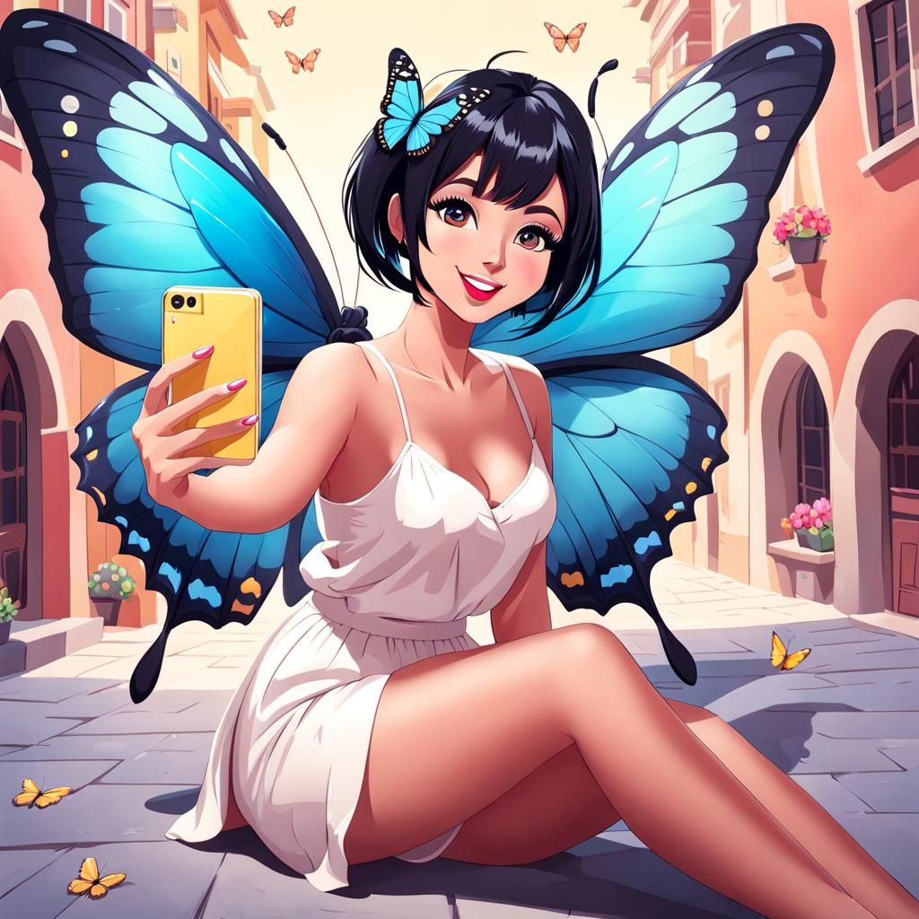 Butterfly Moon taking a selfie