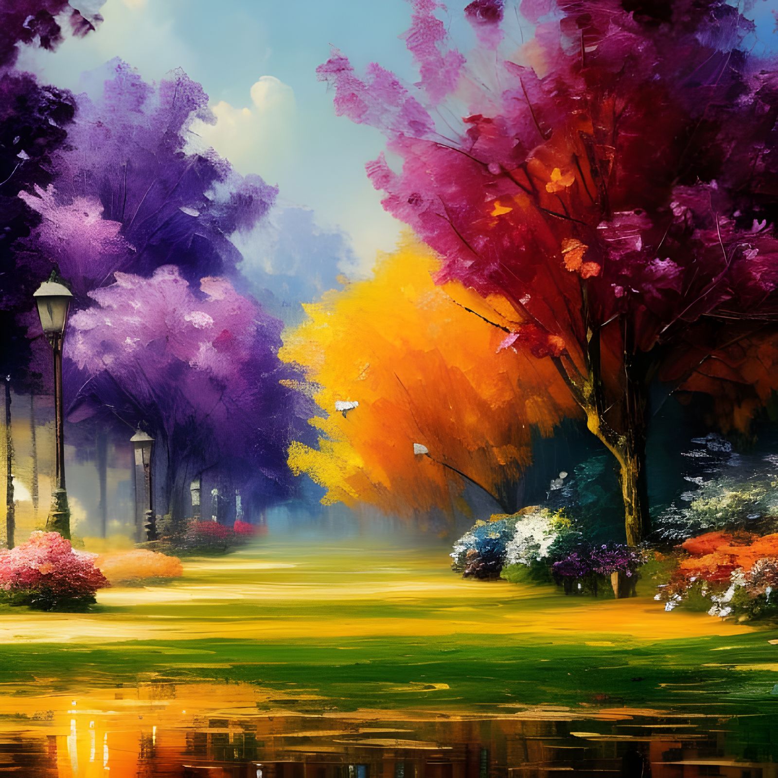 Impressionistic Park   by @Raven 1_0