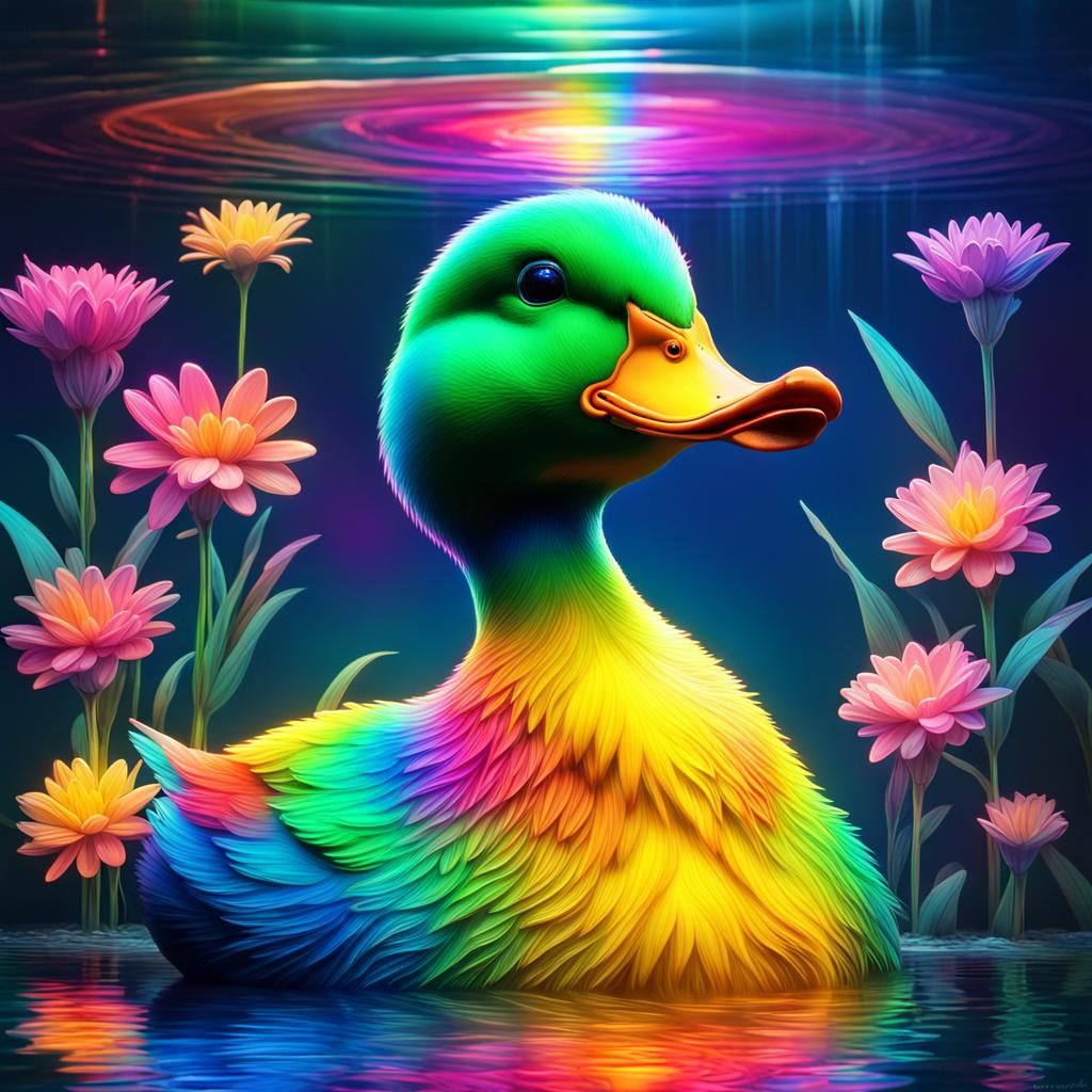 Neon duck - AI Generated Artwork - NightCafe Creator