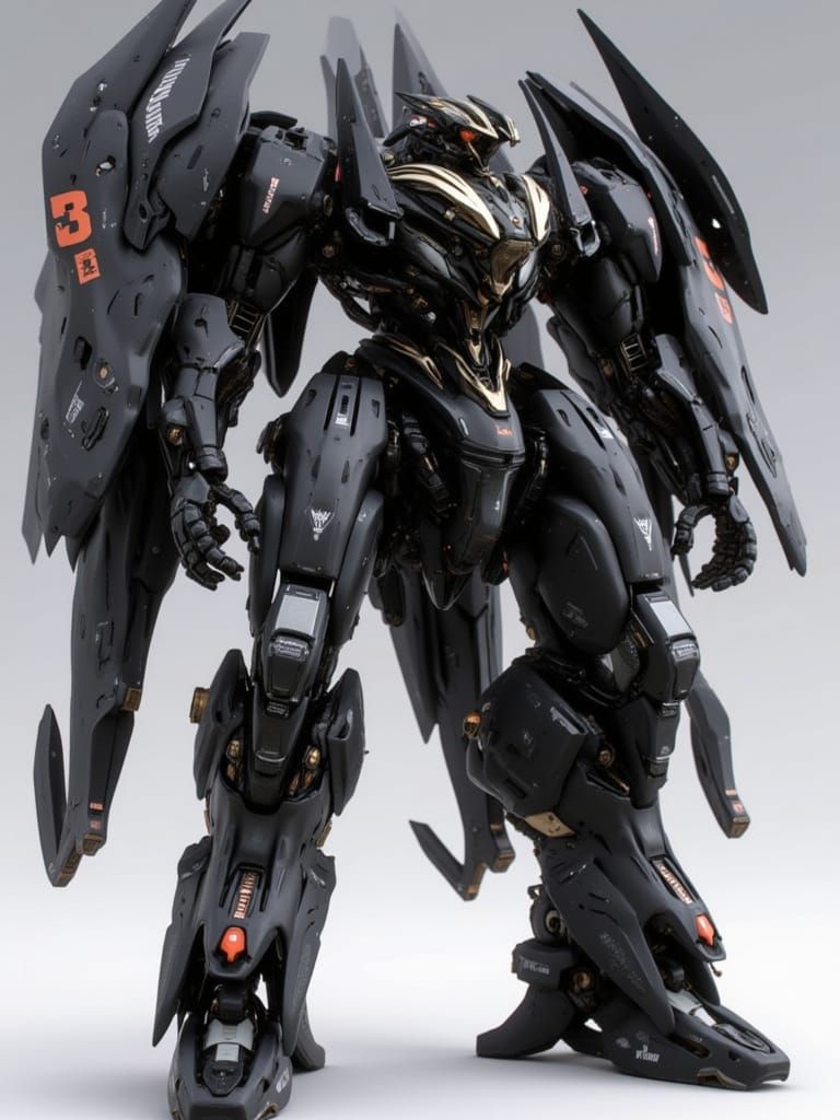 <lora:Brutalcore Mecha:1.0> A hulking and extremely complex mech suit, striking combat pose, dominance, large arm blades