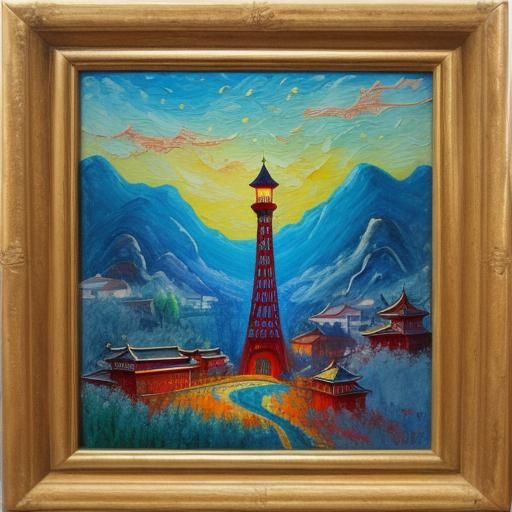 Chinese Dragon Paper-Cut in Impasto Style