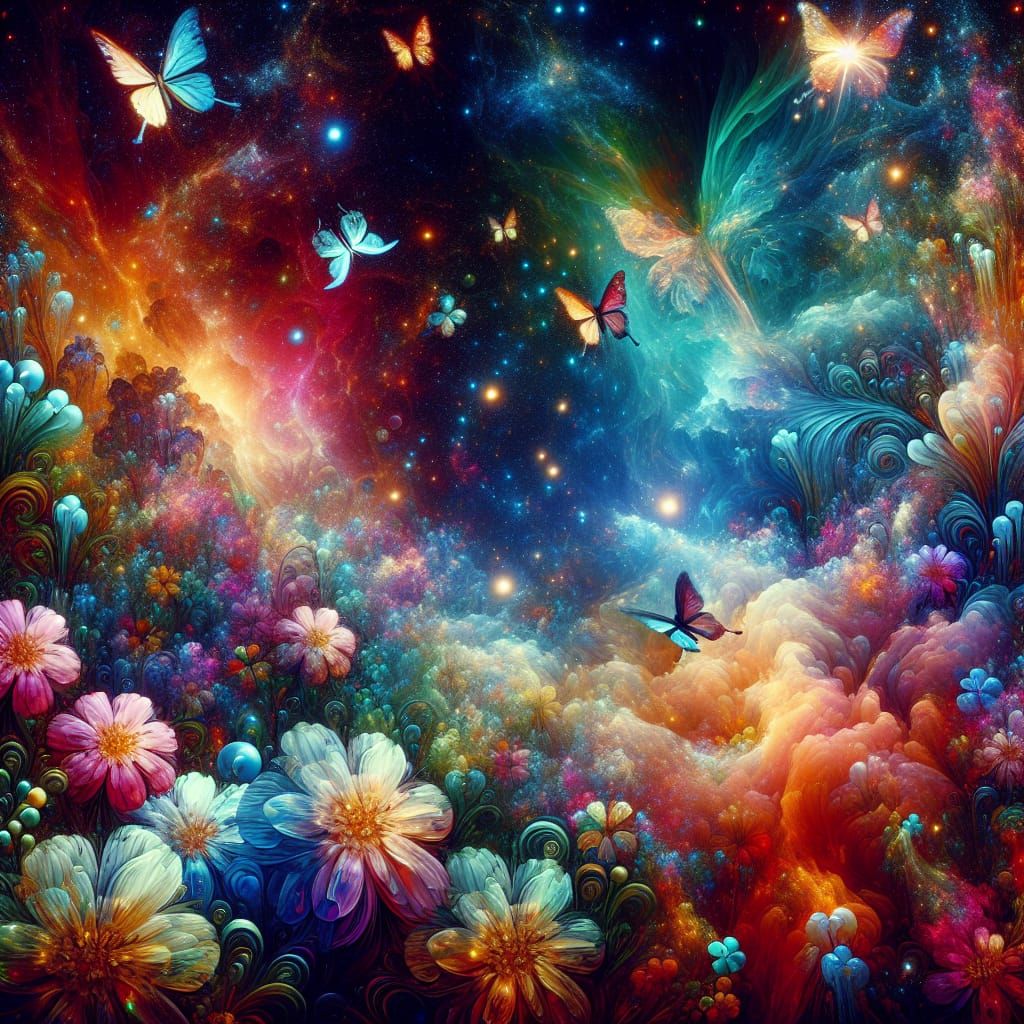 Craft an 8k resolution, abstract image inspired by an astral...