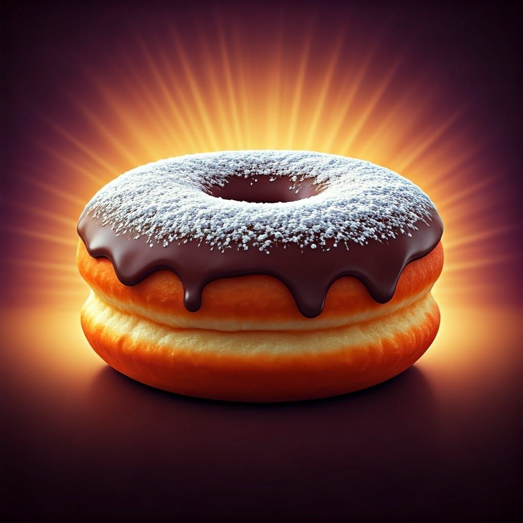Vibrant Donut in Pixar-Inspired 3D Digital Art