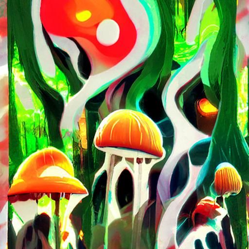 groovy mushroom forest - AI Generated Artwork - NightCafe Creator