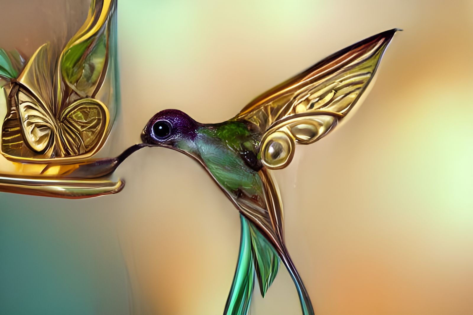 Hummingbird Art Nouveau