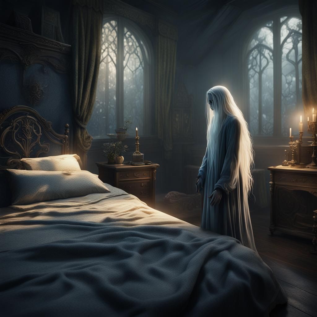 The shadow by the bed