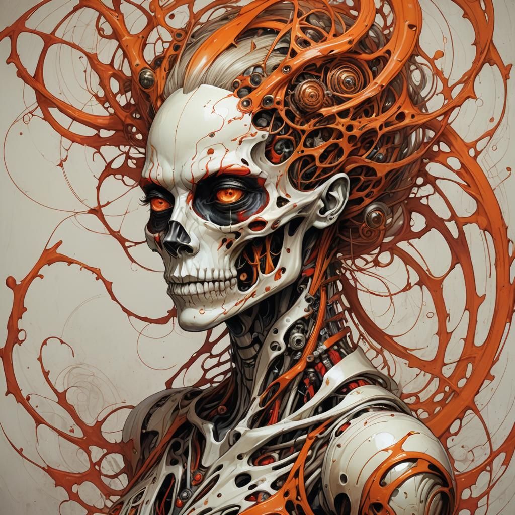 a madman driver in Drag Race, Vibrant orange and red Fibonac...