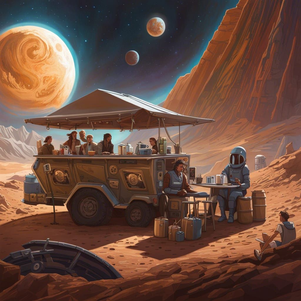 Dune coffee cart AI Generated Artwork NightCafe Creator