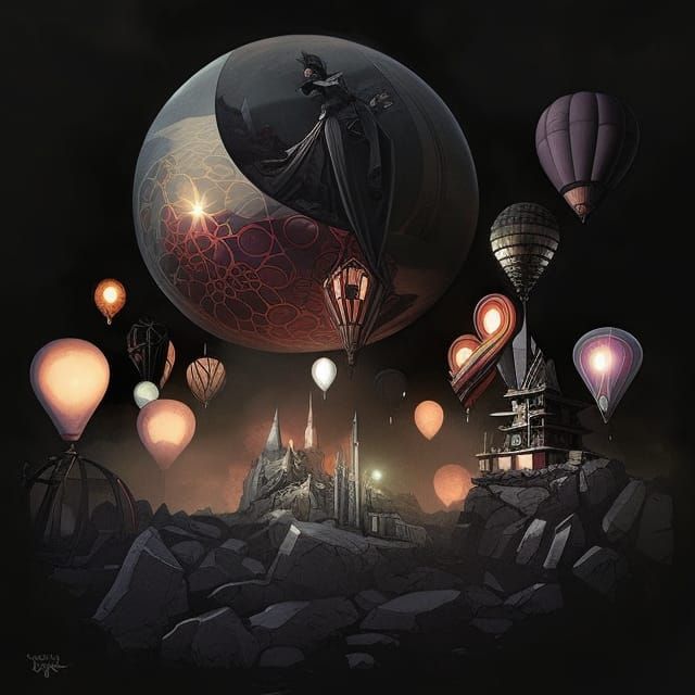 Fantasy Hot Air Balloon (in Focus)  by @VulcanSphere
