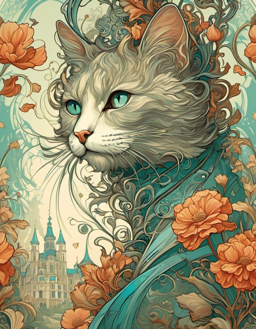 Cat Noveau  by @Veronica VaX