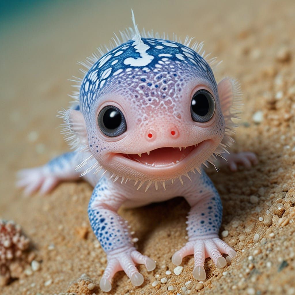 Baby Axolotl   by @Lulu
