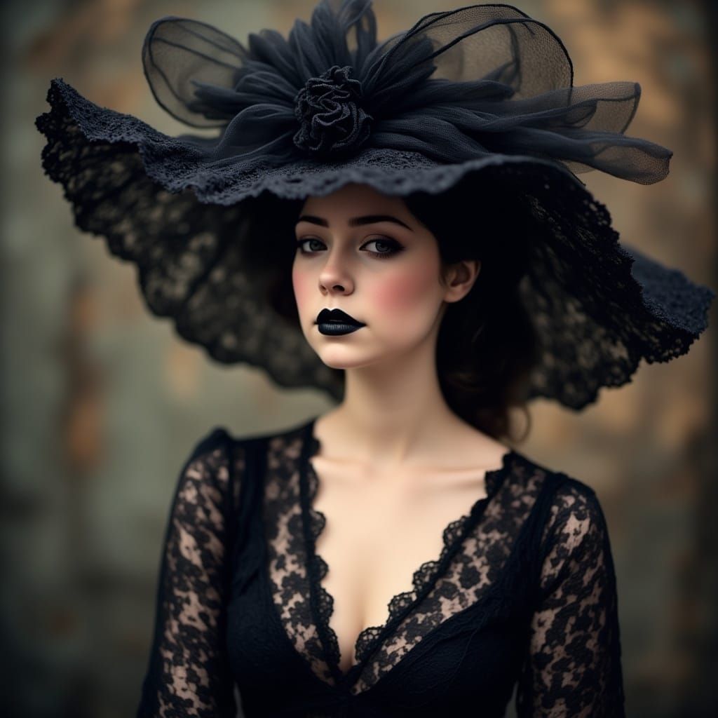 a exquisite, intricately designed, flowing, hat crafted by Star theme is halloween  