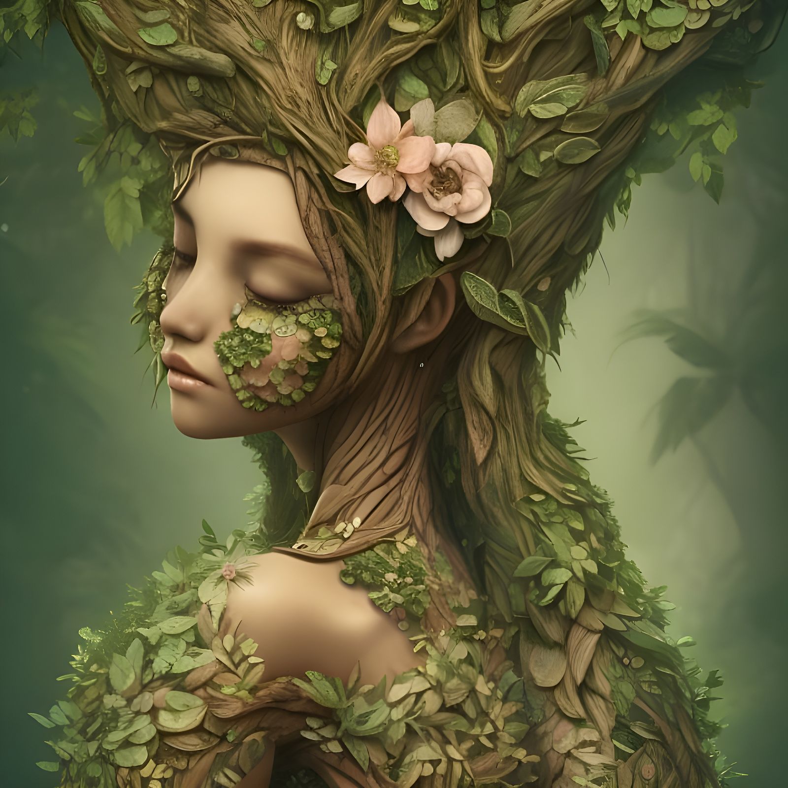 Beautiful female tree person portrait   by @jenga